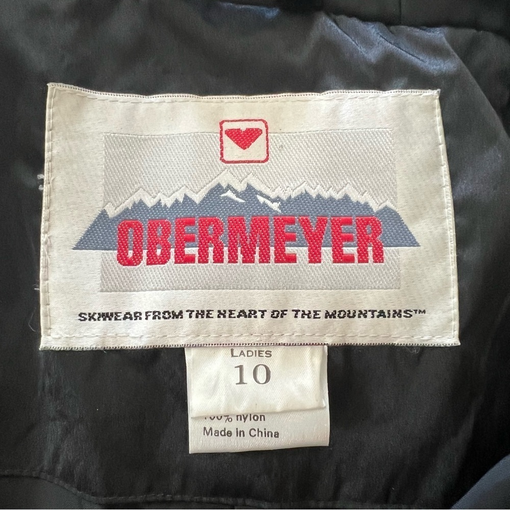 Obermeyer VTG 70s PAMELA Ski Parka Jacket Drawstring Hood Waist Black - Picture 4 of 6